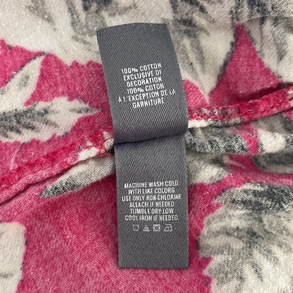 aerie - Cute Flanel-ette Pink + Grey & White Floral PJ Shorts - Picture 8 of 10